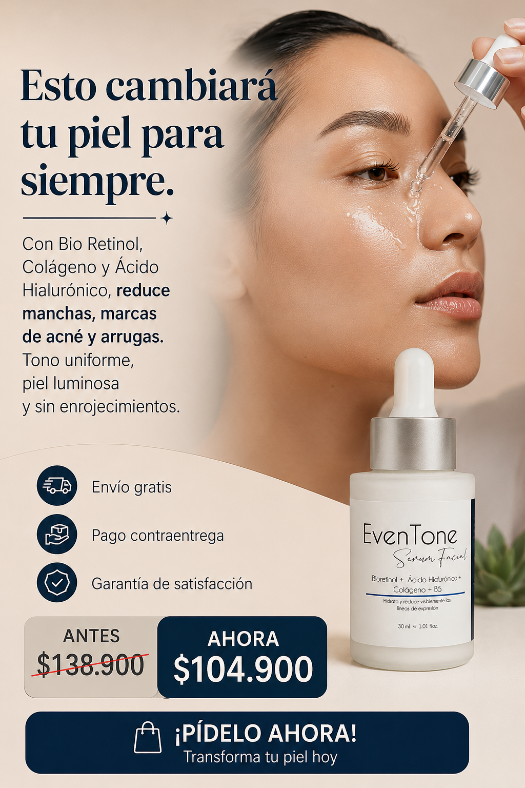Suero Facial Even Tone 💧 Reduce manchas y marcas de acné