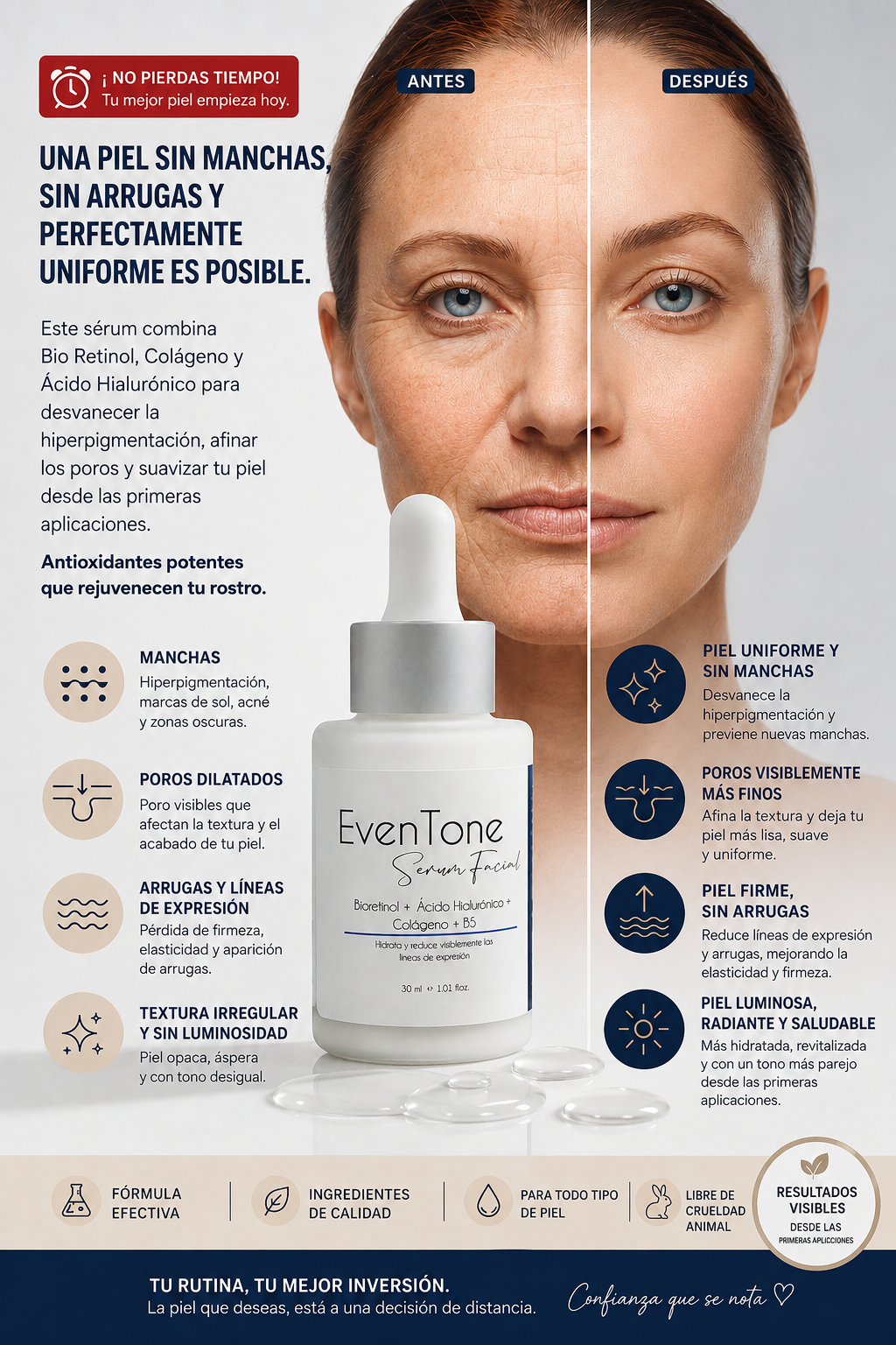Suero Facial Even Tone 💧 Reduce manchas y marcas de acné